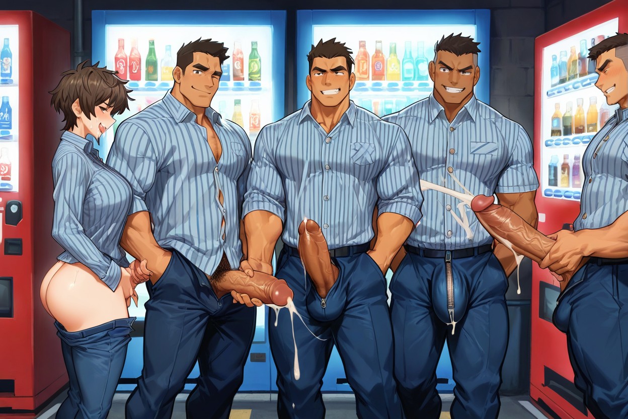 Helping Hands Man, Erect Nipple, Smirk AI Gay Porn