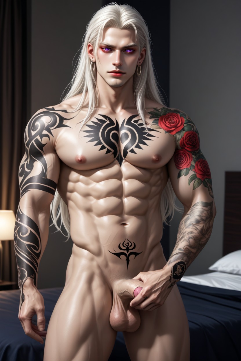 Albino, Smoky Eyes, Foreskin AI Gay Porn