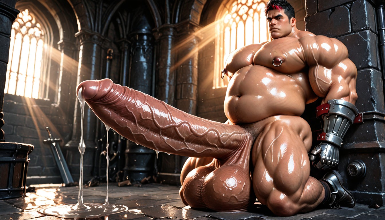 Oiled Skin, Bored, Hyper Morbidly Obese AI Gay Porn