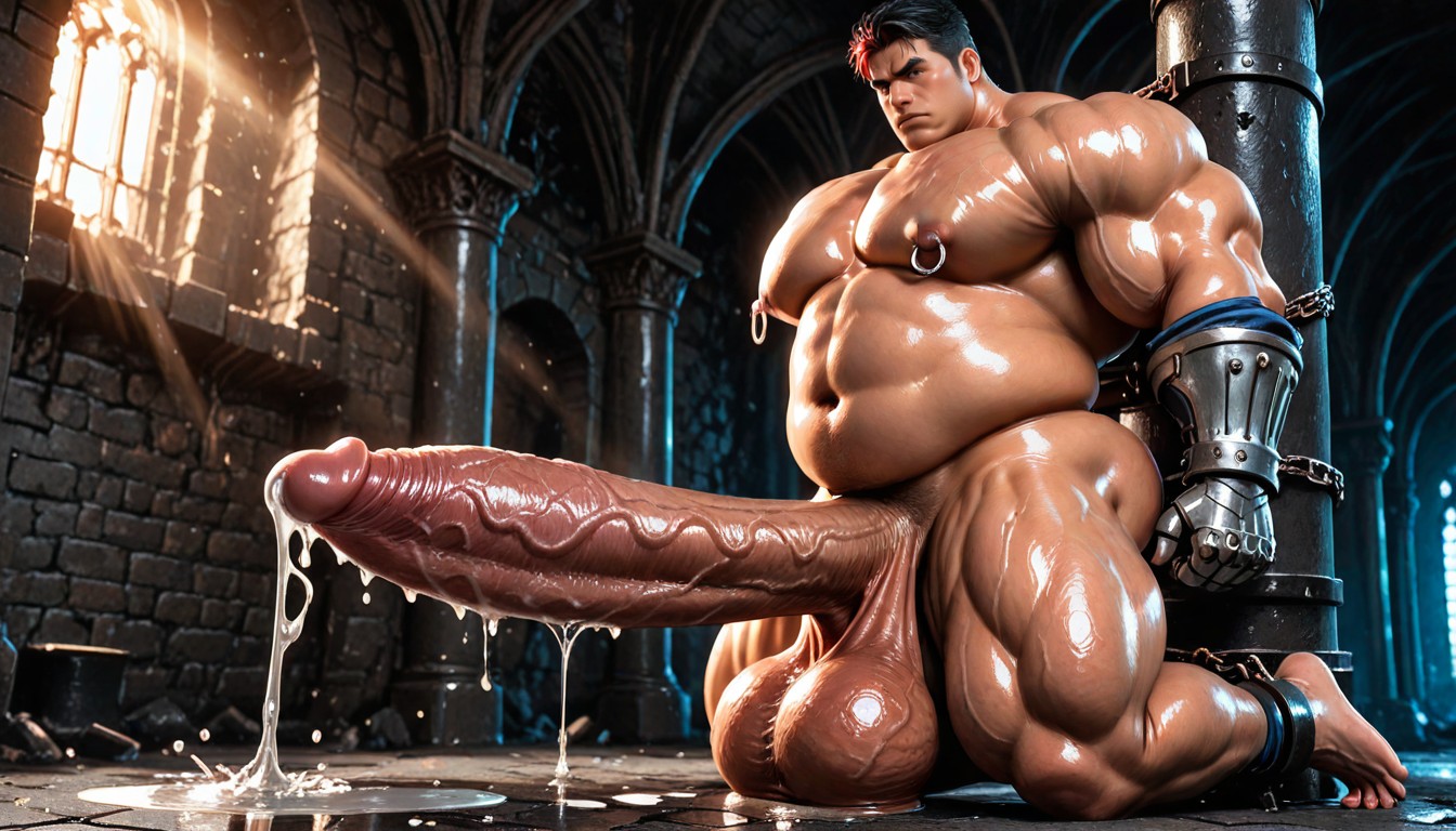 Thick Thighs, Hyper Genitals, Medieval Castle Dungeon Setting AI Gay Porn