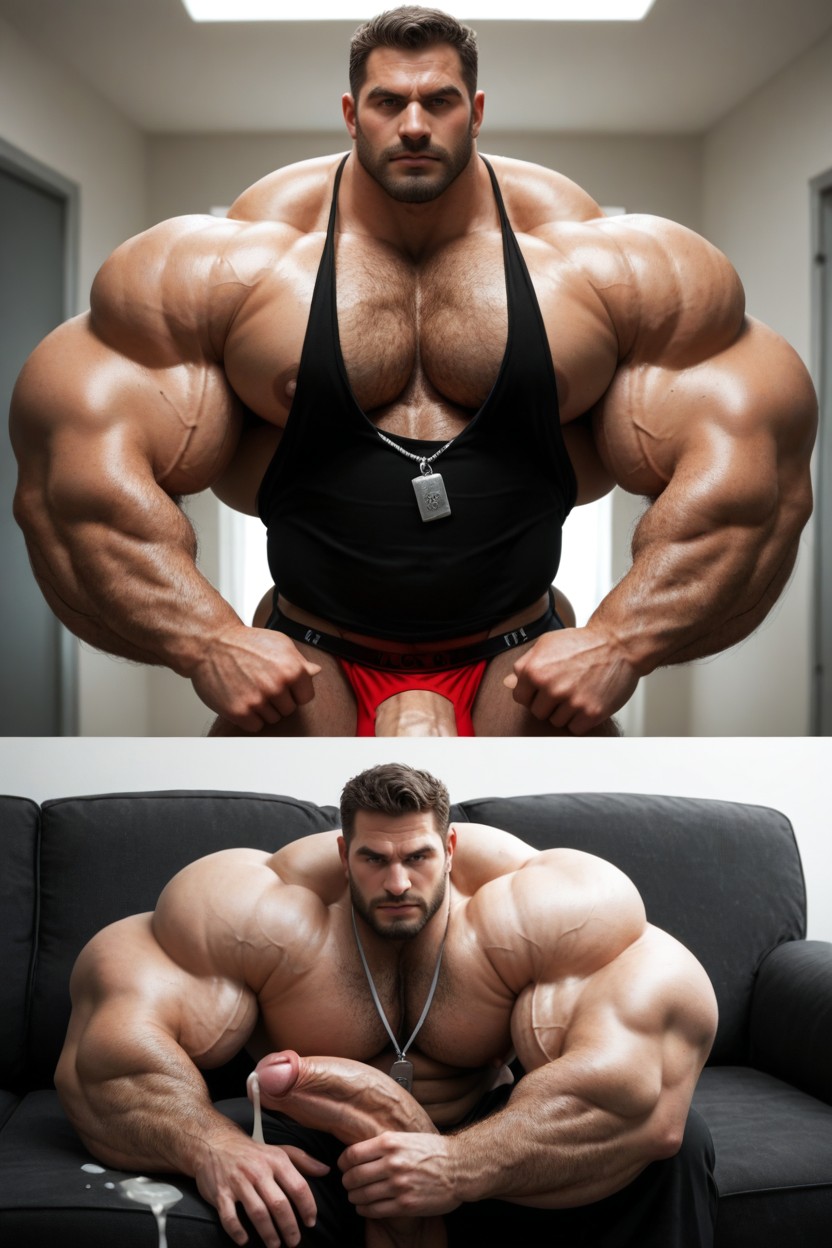 Flexing Whole Body, Hairy Body, Horny Porno gay IA