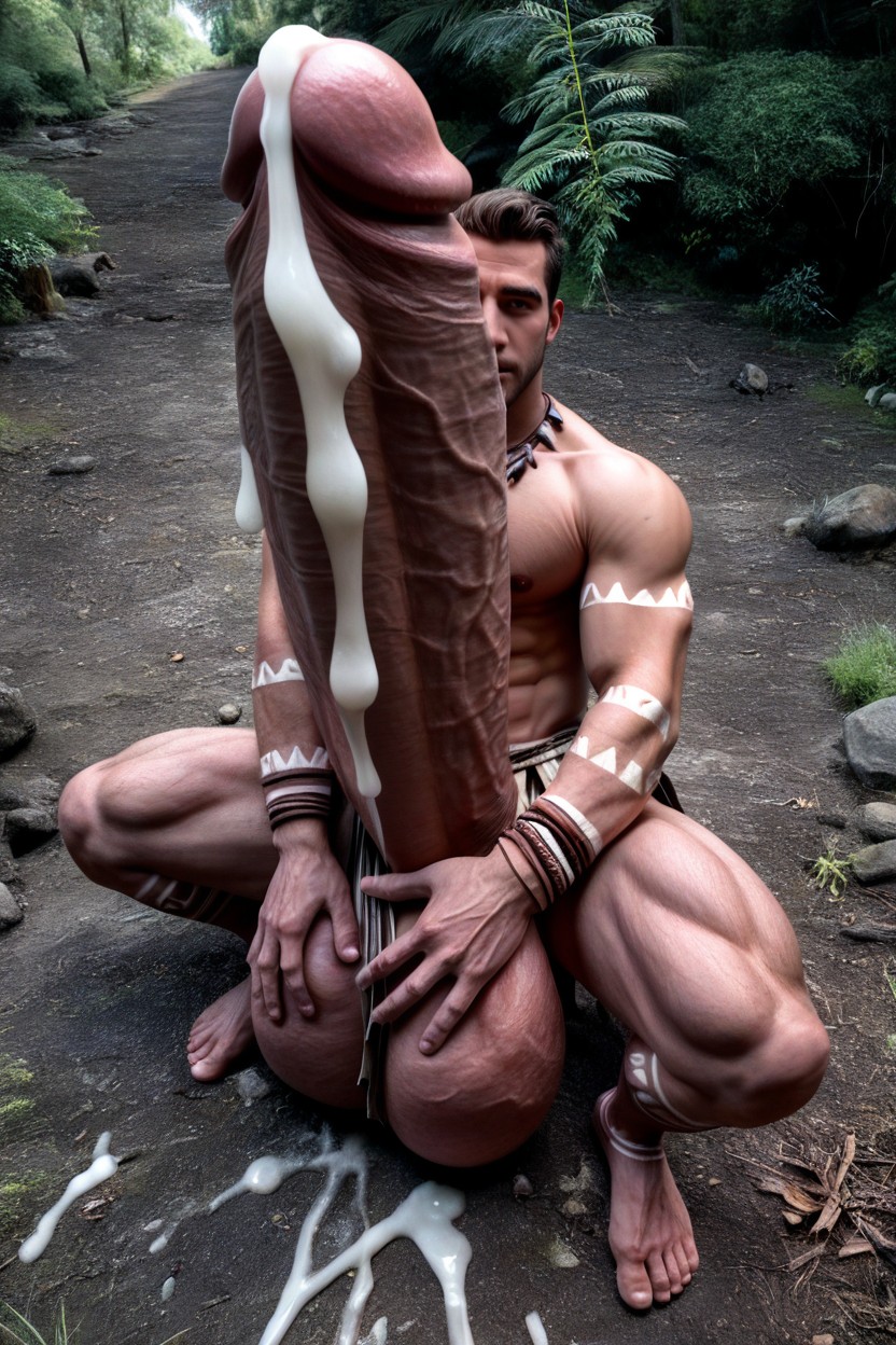 Helping Hand, Angular Features, Drooling AI Gay Porn