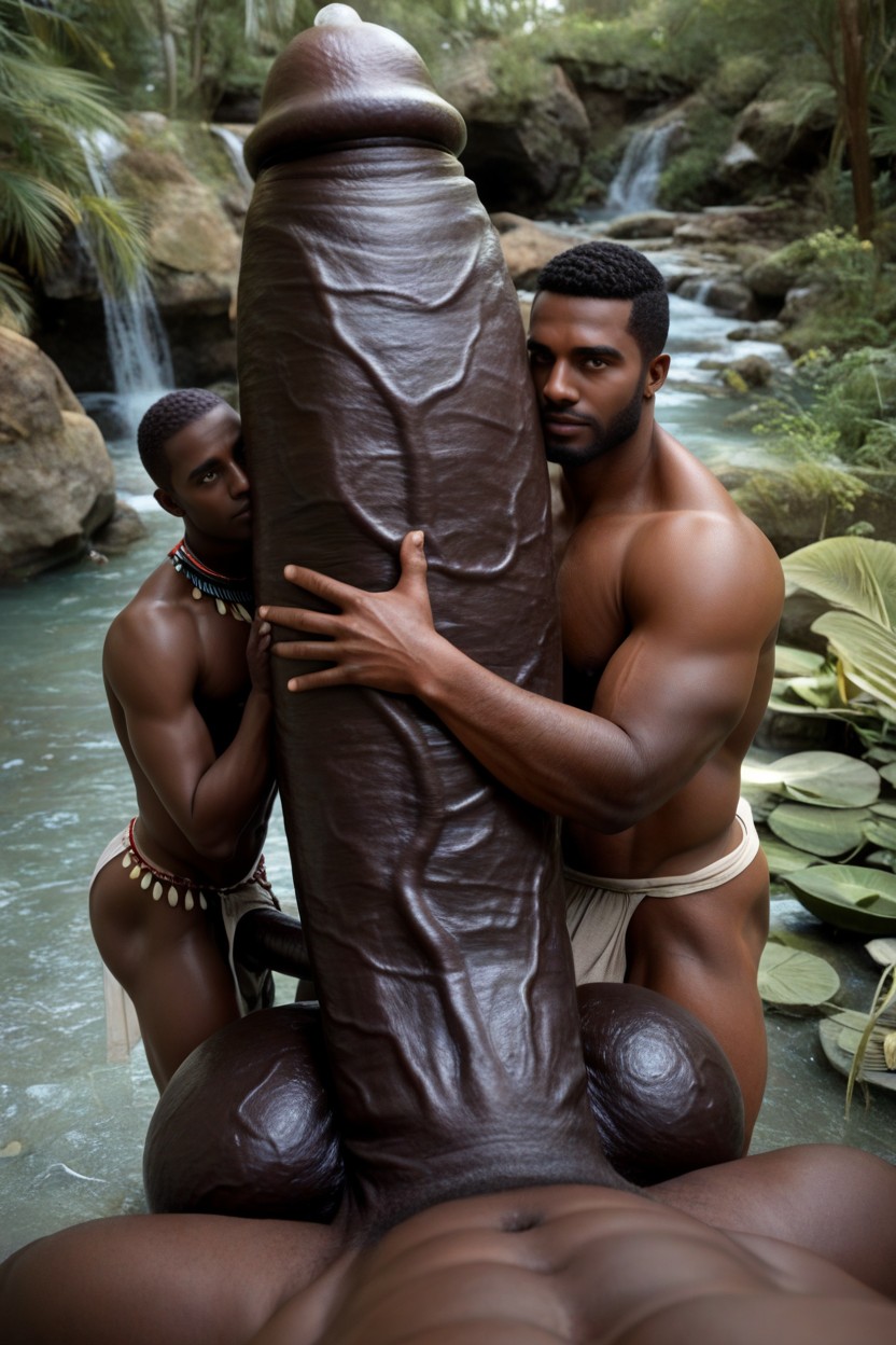Angular Features, Cock Many Times Taller Than Him, Tribal AI Gay Porn
