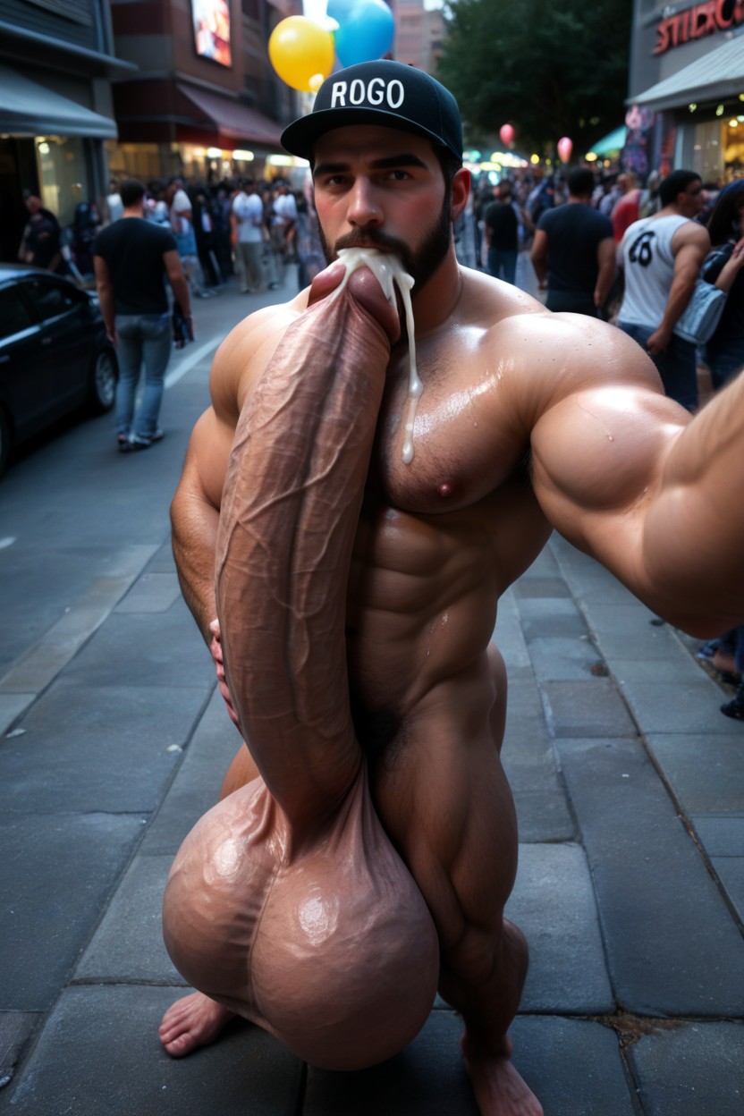 Gay, Self-facial, Penis Realistically Attached To Crotch AI Gay Porn