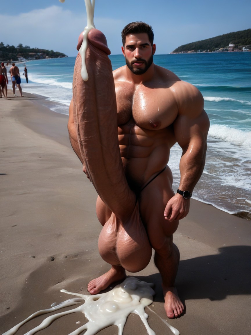 Self-facial, Selfsuck, Solo Male AI Gay Porn