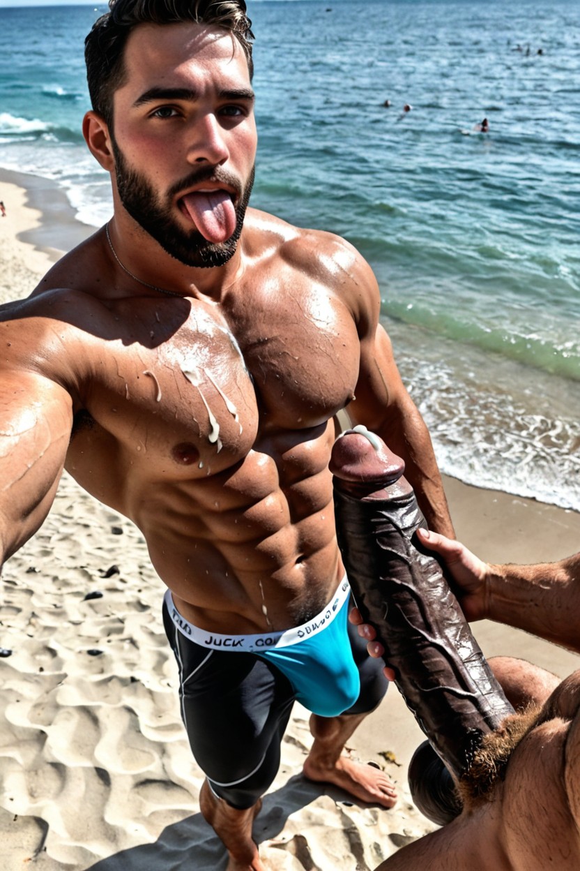 Surreal Absurd Impossible Gigantic Cock Size, Caught, Caught AI Gay Porn
