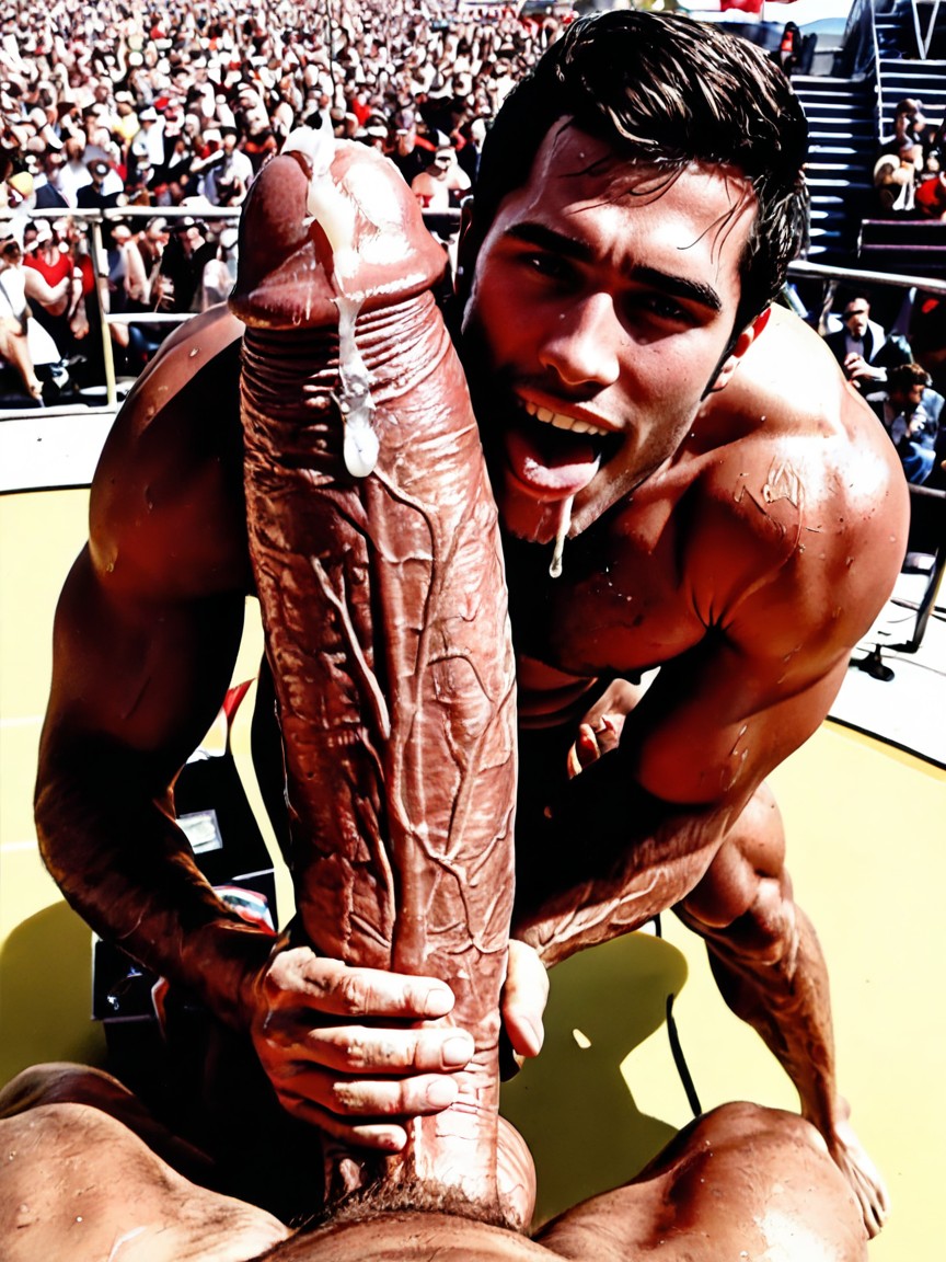 Gigantic Uncut Hyper Penis, Thong, Oversized Impossibly Surreal Uncut Hypercock Longer And Thicker Than Body AI Gay Porn