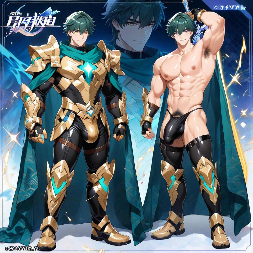Wearing An Ornate Metal Bikini Armor, Pubic Hair, Multiple Views AI Gay Porn