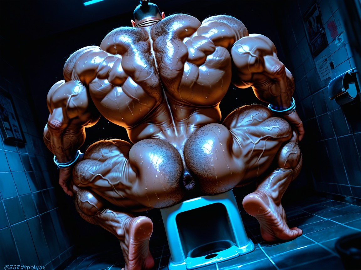 Dark Room, Detailed Realistic Image, On Tiptoes AI Gay Porn