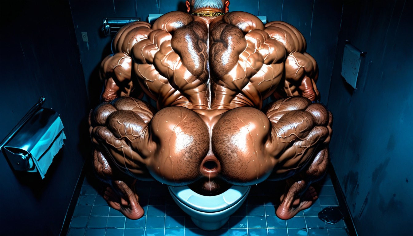 Huge Hairy Anus, Muscular Legs, Hairy Body ИИ гей порно