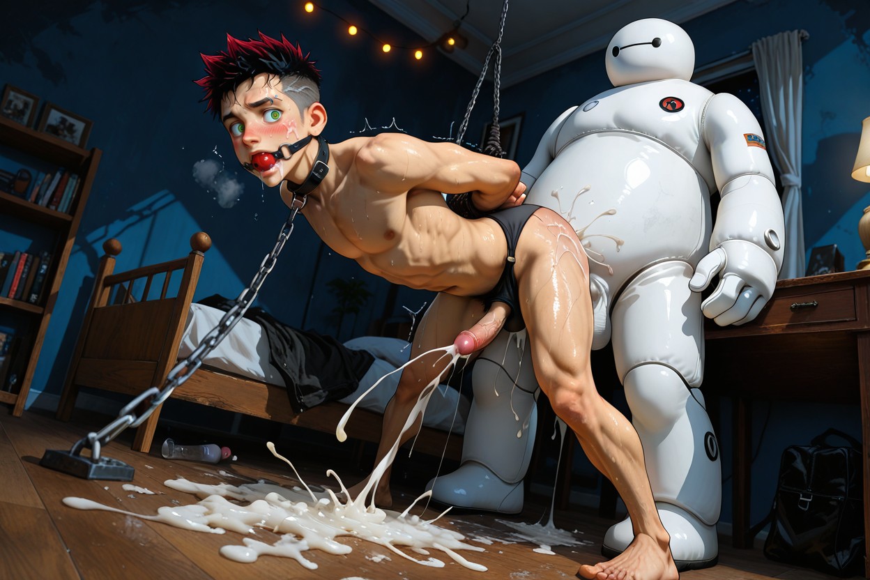 Shelves, Extremely Surprised, Green Eyes AI Gay Porn
