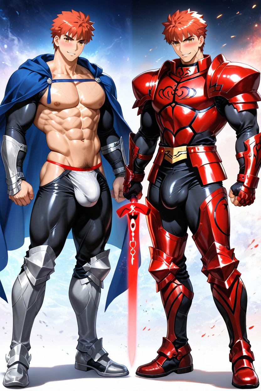 Leather Gauntlets, Form Fitting Clothes, Full Body AI Gay Porn