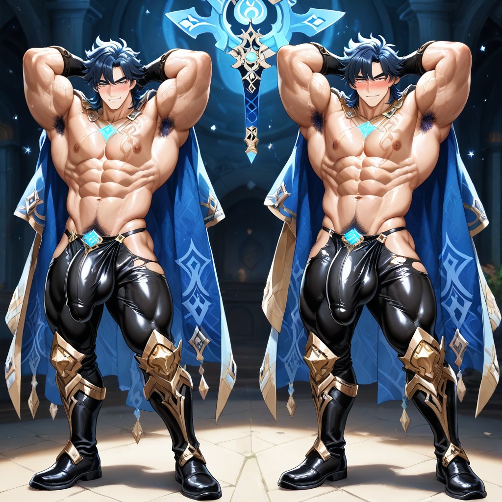 Armpit Hair, Leather Gauntlets, + AI Gay Porn