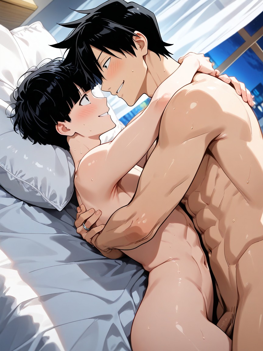 Kageyama Shigeo Is Male, Mutual Hug, Naked AI Gay Porn