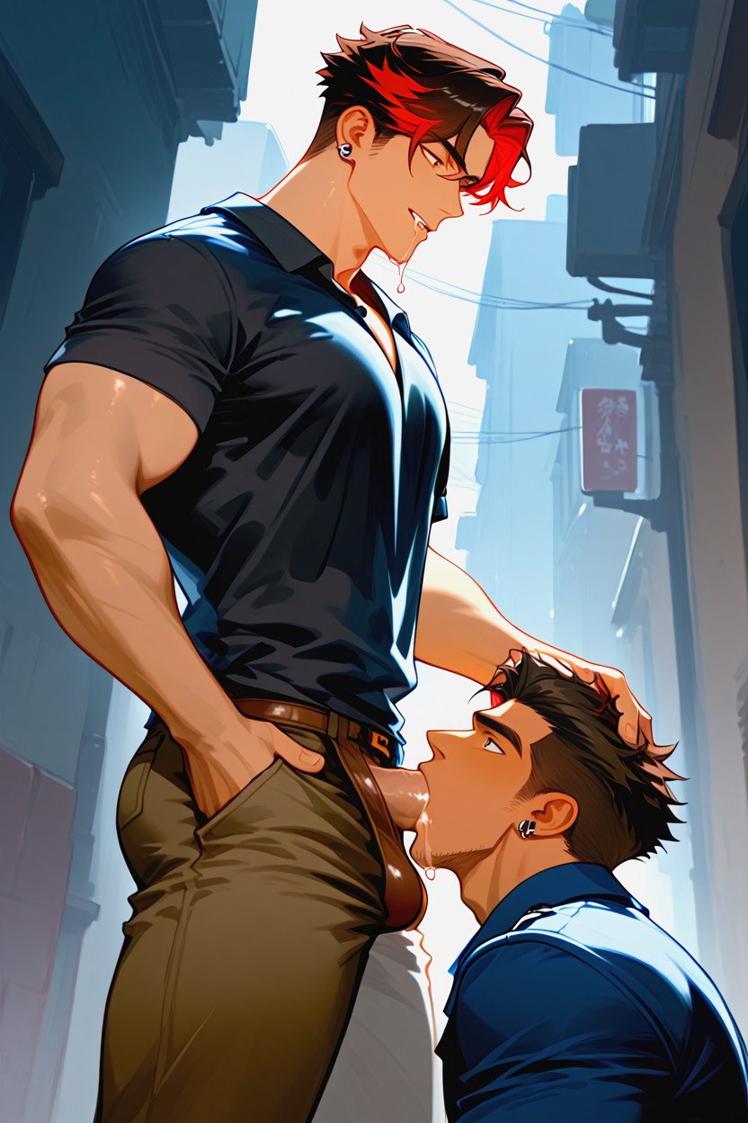 Top Down, Deepthroat, Expression AI Gay Porn