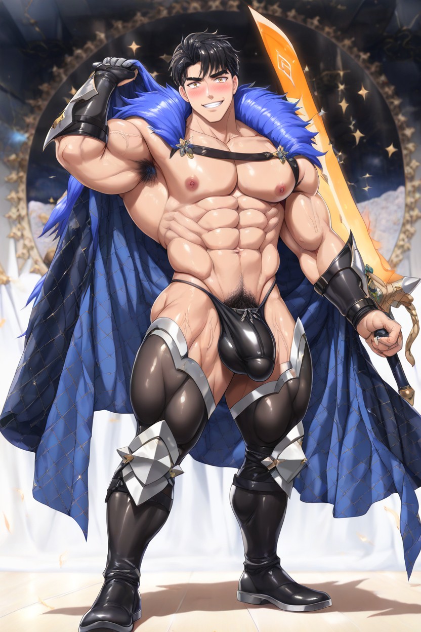 Cinematic Lighting, Extremely Ripped Abs With Veins, Intricate Armor Plating AI Gay Porn
