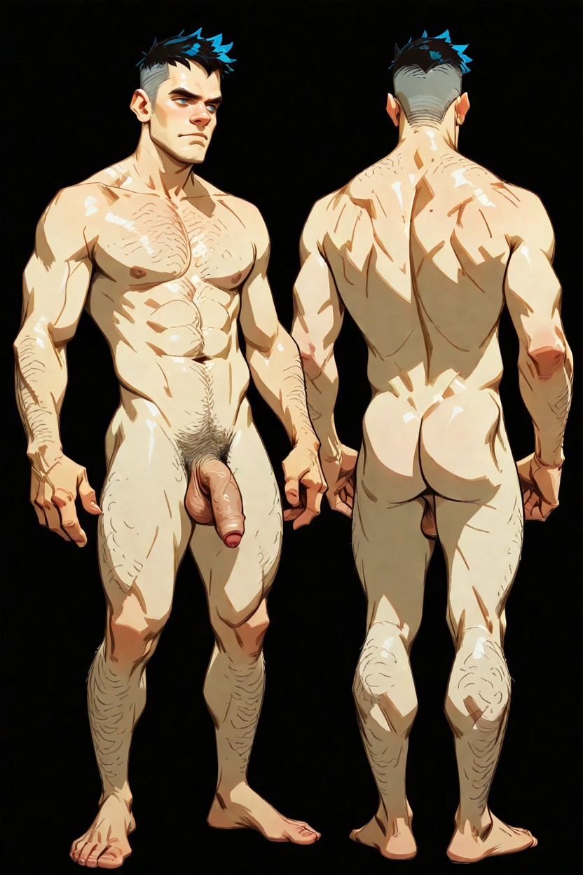 Hard Shadows, Pale Skin, Squeezable AI Gay Porn