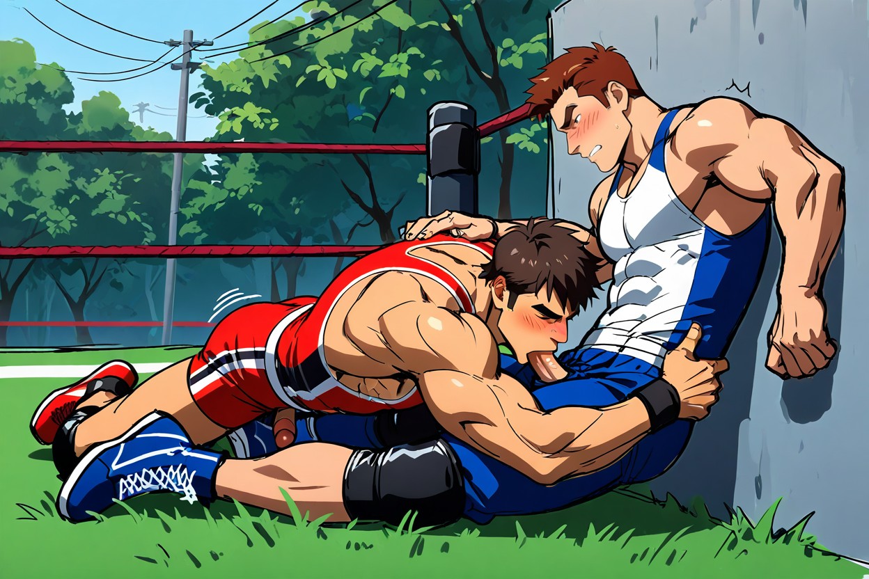 Strong Line Art Style, Face, Sideview AI Gay Porn