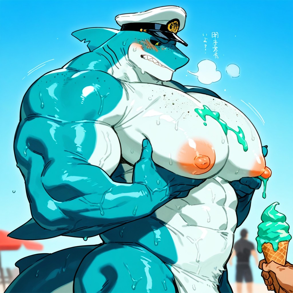 Alone, Giant Large Pecs, Pecs Bigger Than Head AI Gay Porn