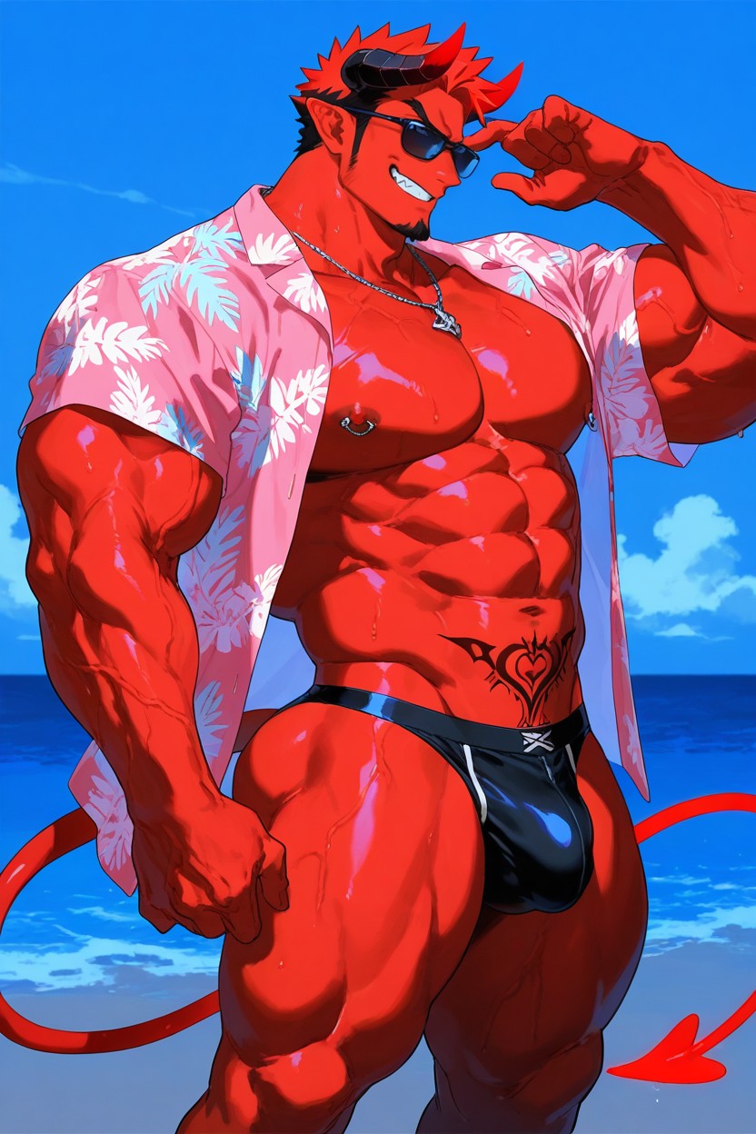Big Chest, Detailed, Sunglasses Porno gay IA