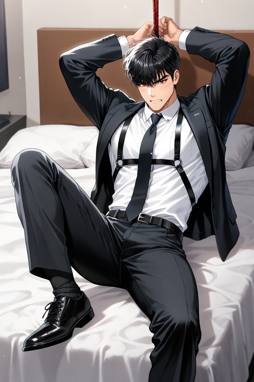 White Shirt And Black Jacket, Office Shirts, Six/four Parting AI Gay Porn