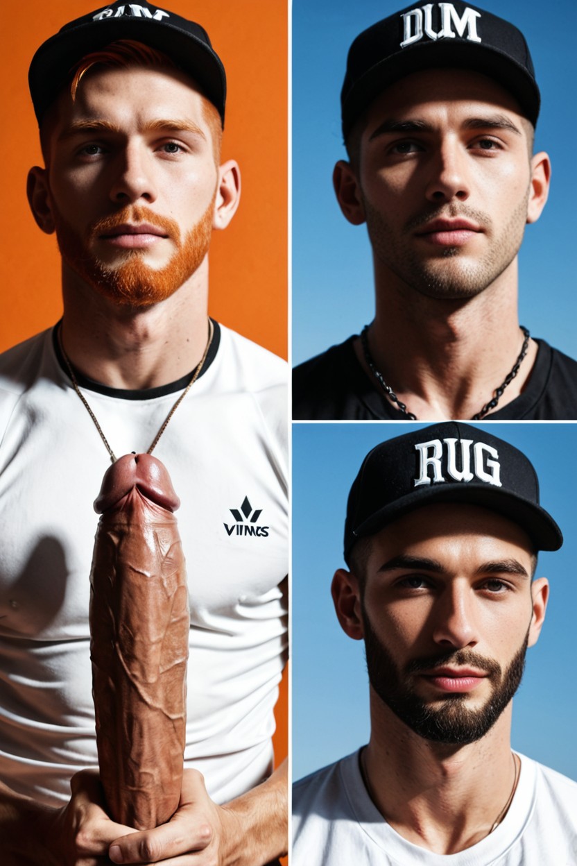 Male Jock University, Trimmed Beard, Baseball Cap AI Gay Porn