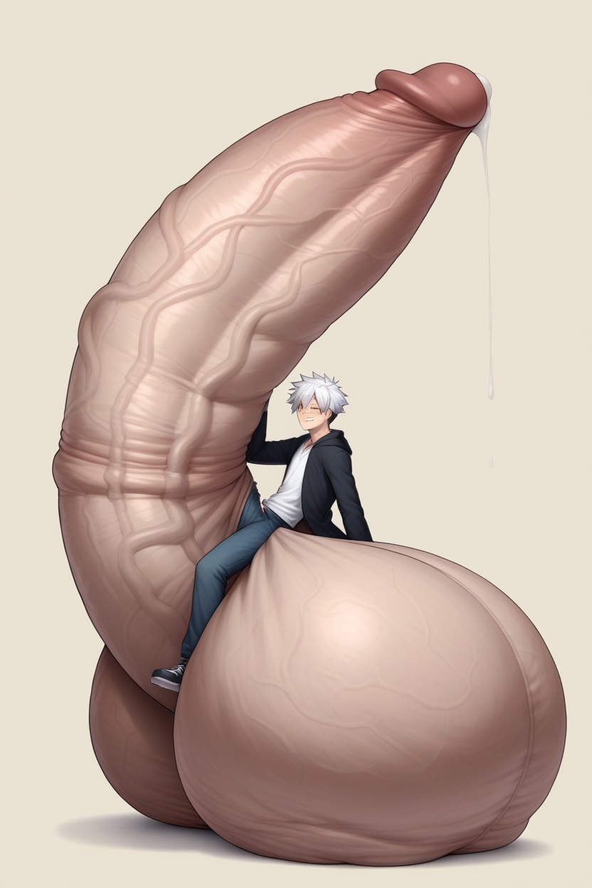 Ball Growth, White Hair, Massive Balls AI Gay Porn