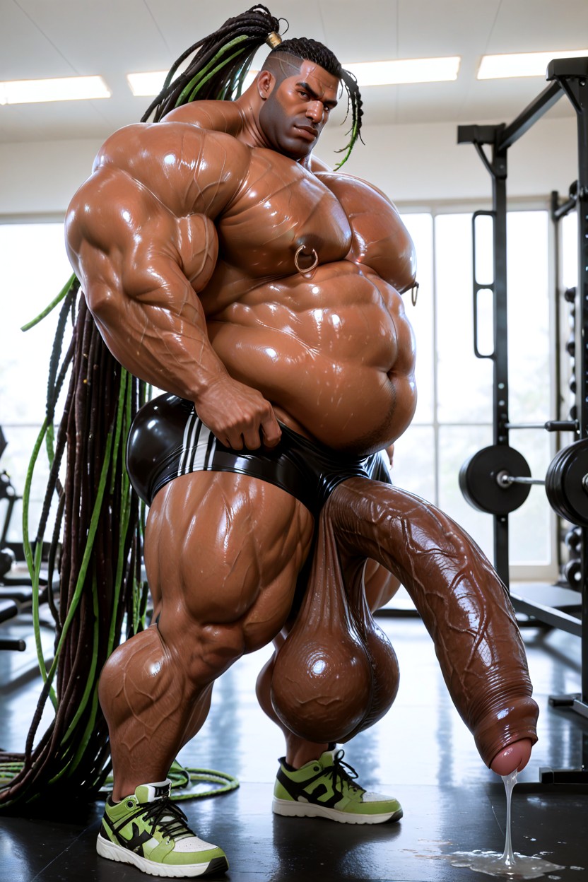 Absurdly Long Oversized Hyper Penis, Pony Cock, Shiny Skin AI Gay Porn