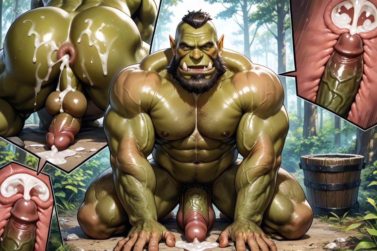 Muscular, Forest Cleaning, Multiple Views AI Gay Porn