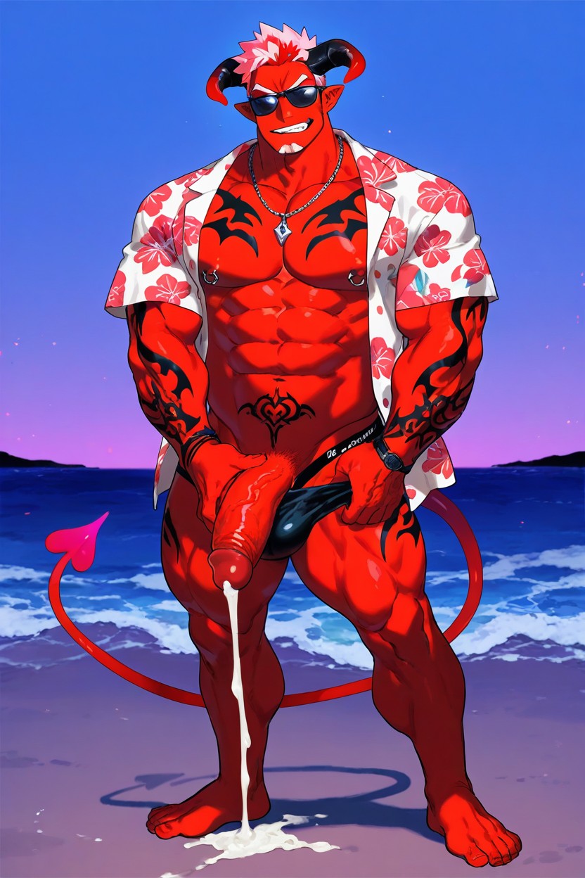 Standing, Goatee, Bulge AI Gay Porn