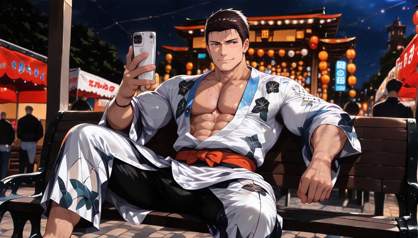 No-another Male, Spikehawk Hair, Wearing A Yukata Loosely AI Gay Porn