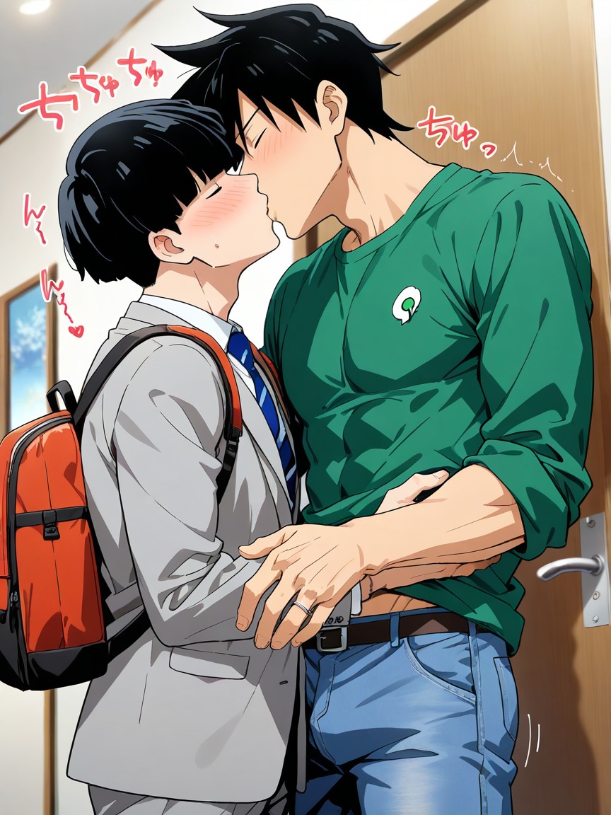 Green T-shirt, Fit, Untucked AI Gay Porn