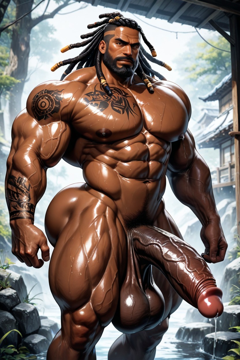 Gigantic, Big Chest, Huge Sagging Balls AI Gay Porn