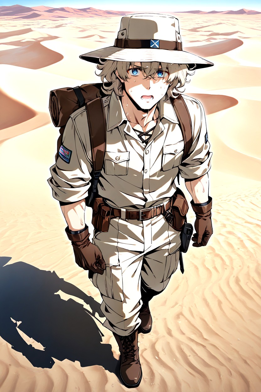 Solo, Top Down, Walking AI Gay Porn