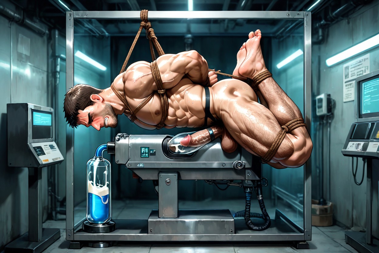 Side View, Completety Naked, Hands Tied Behind Back Porno gay IA