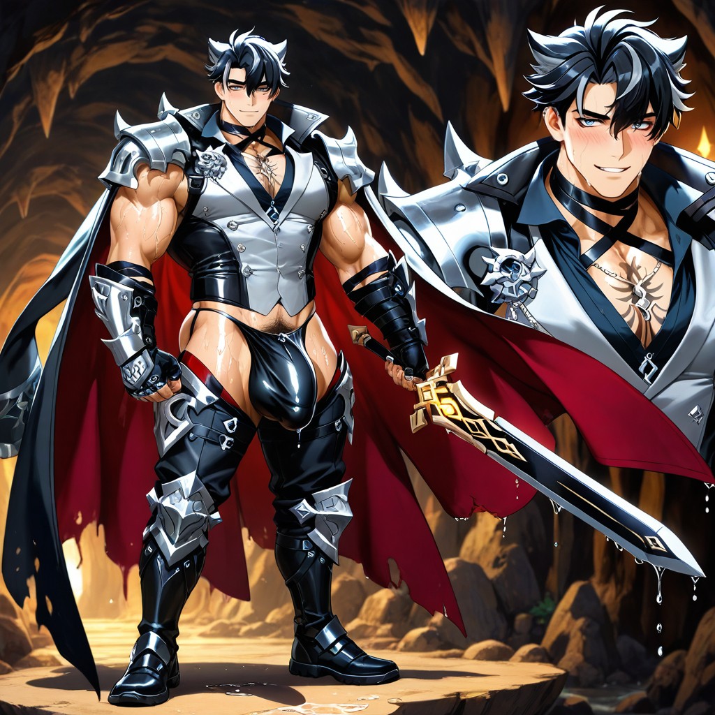 Detailed Knight Leggings, Korean, Dynamic Pose AI Gay Porn