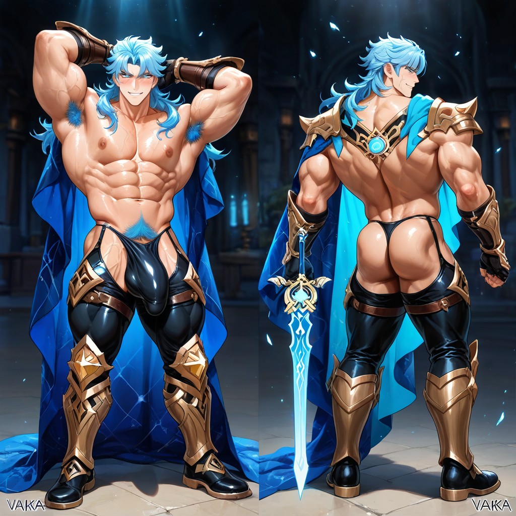 Leather Gauntlets, Detailed Knight Leggings, Cinematic Lighting AI Gay Porn