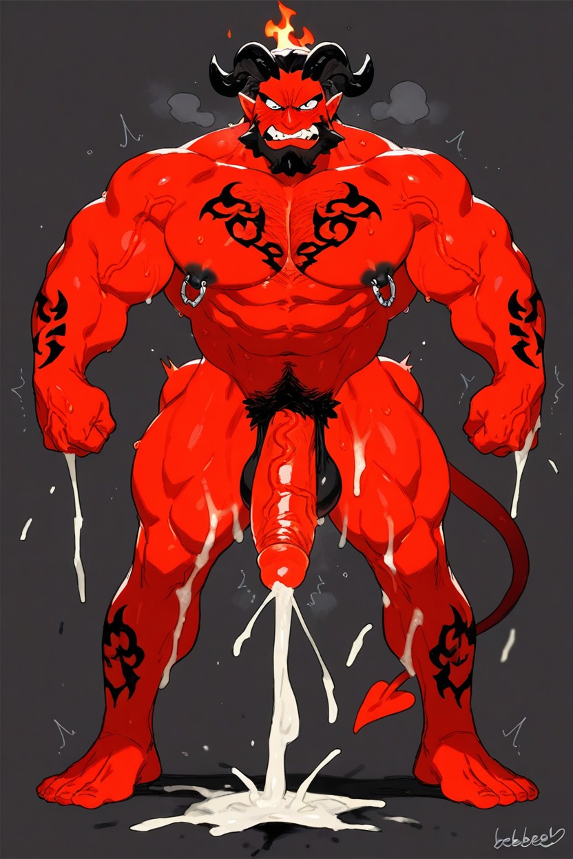 Girthy Cock, Oversized Muscles, Having Huge Orgasm AI Gay Porn