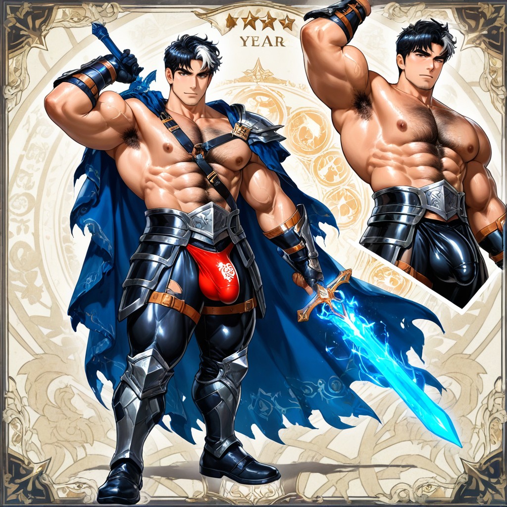 Dynamic Pose, Detailed Knight Leggings, Cinematic Lighting AI Gay Porn