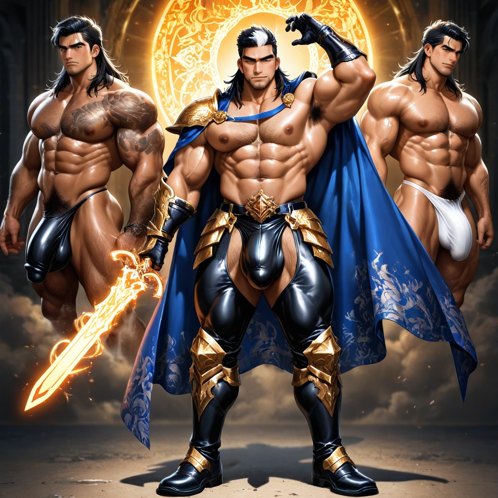 Highly Detailed Body Hair, Pubic Hair, Wide Shoulders AI Gay Porn