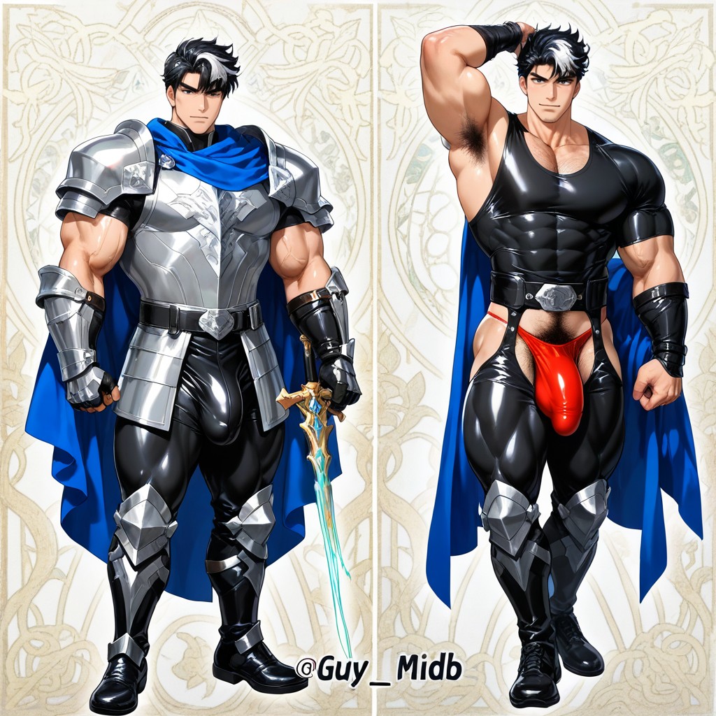 Highly Detailed Anatomy, 25+, A High-fantasy Korean Manhwa Style Illustration Of A Legendary Knight AI Gay Porn