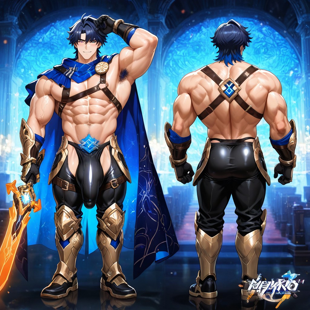 Wide Shoulders, Detailed Fabric Texture, 25+ AI Gay Porn