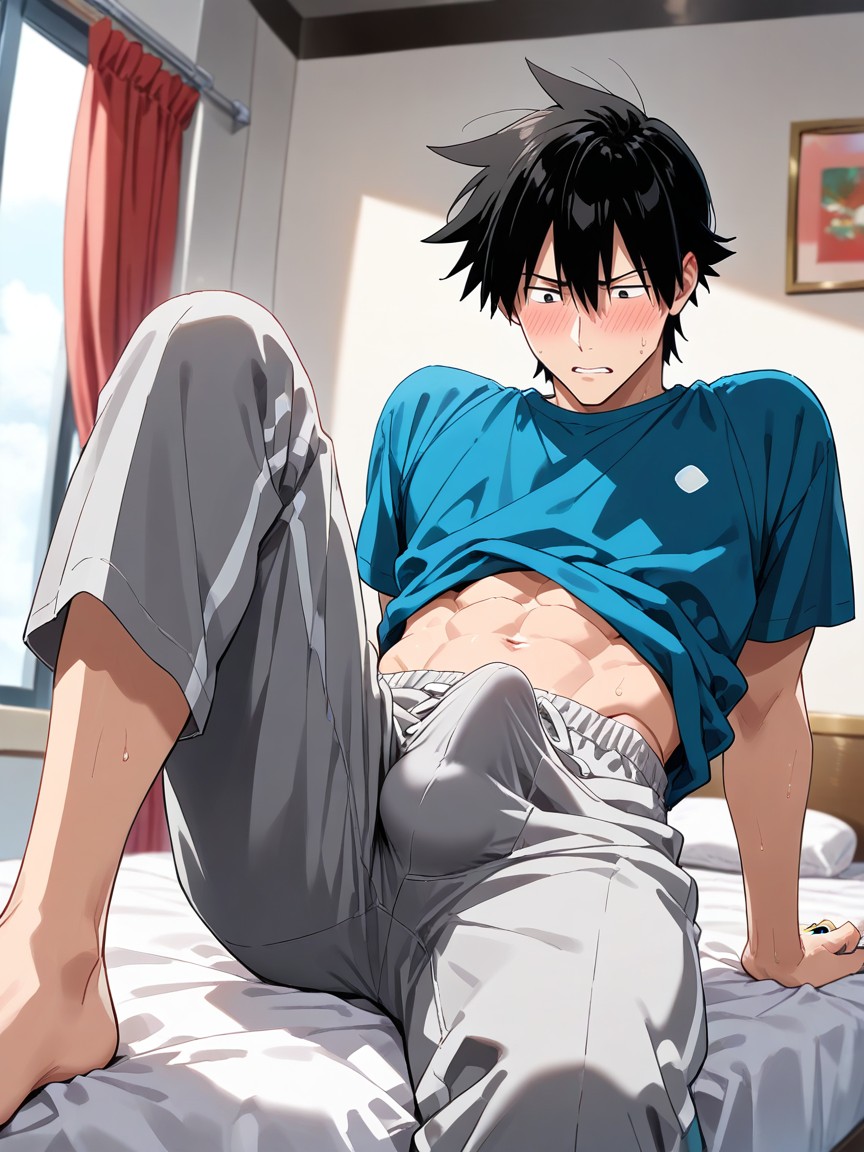 Sweatpants, Kageyama Ritsu Is Male, Arm Support AI Gay Porn
