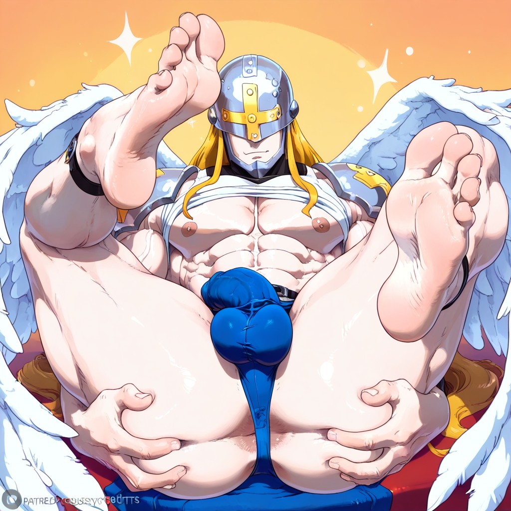 Shirt Lifted, Cutesexyrobutts Style, Rugged Male Physique AI Gay Porn