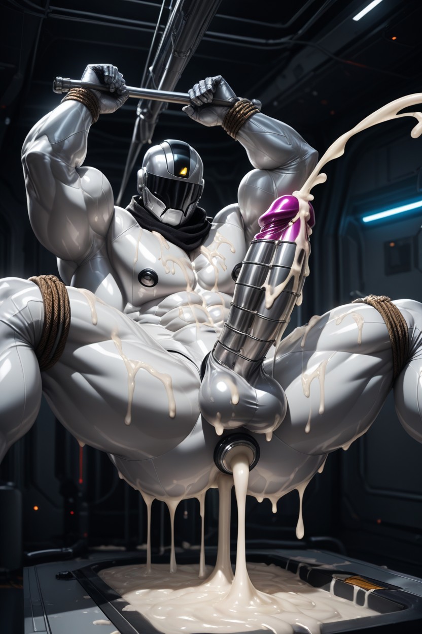 White Rubber, Drinking Milk, Rubber Ass AI Gay Porn