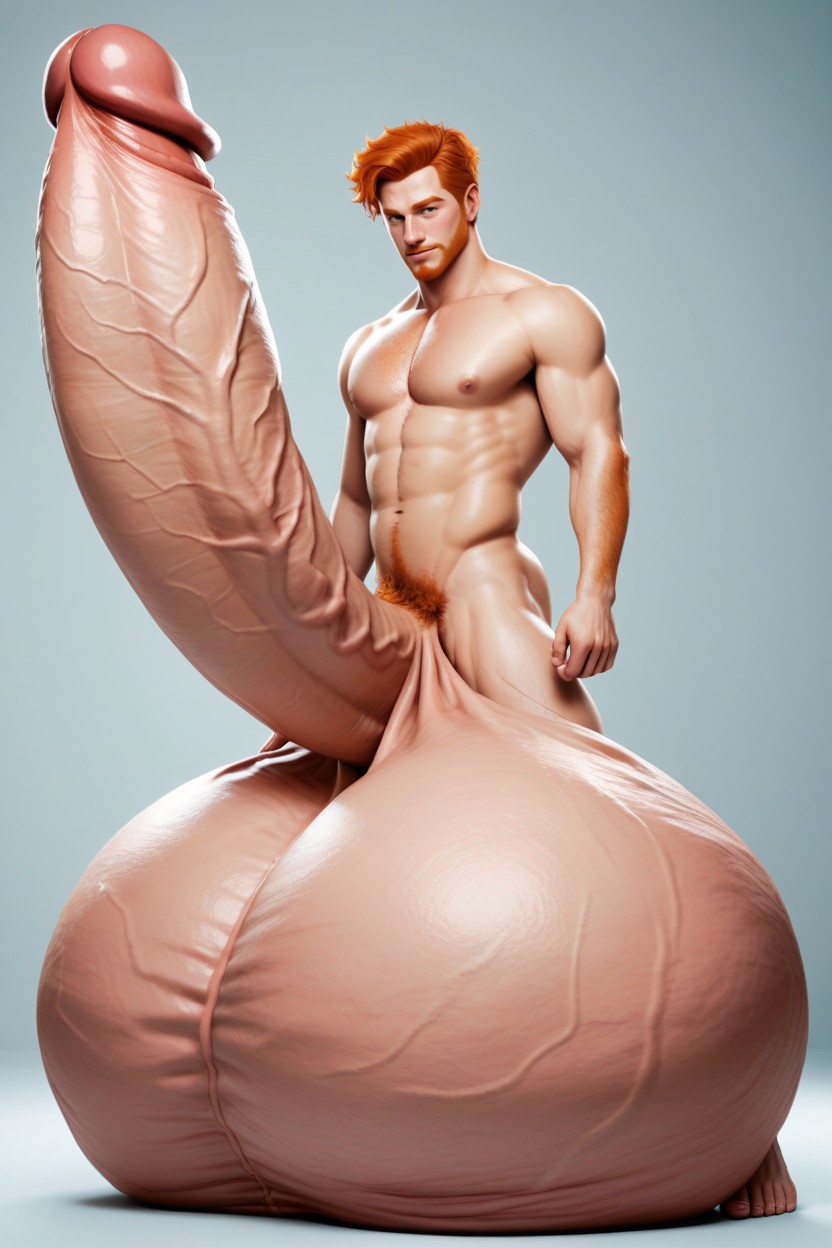 Extreme Hyper Balls, Oversized Heavy Hyper Balls, Cock Growth AI Gay Porn