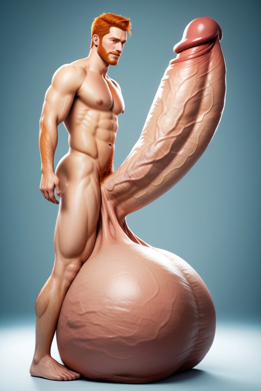 Side View, Extreme Hyper Balls, Naked AI Gay Porn