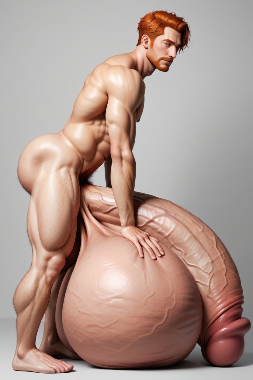 Oversized Hyper Gigantic Balls, Massive Balls, Extreme Ball Growth AI Gay Porn