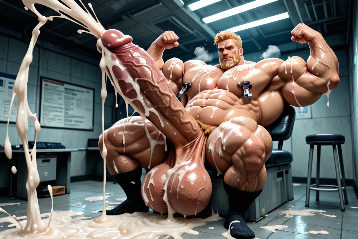 Penis Bigger Than Leg, Police Station, Thick Cum AI Gay Porn
