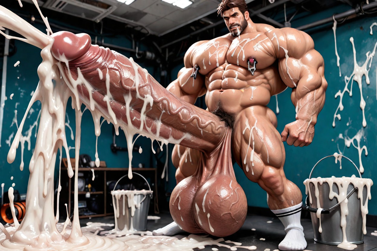 Humongous Thick Penis, Cum Everywhere, Impossibly Oversized Cock Longer And Thicker Than Body AI Gay Porn